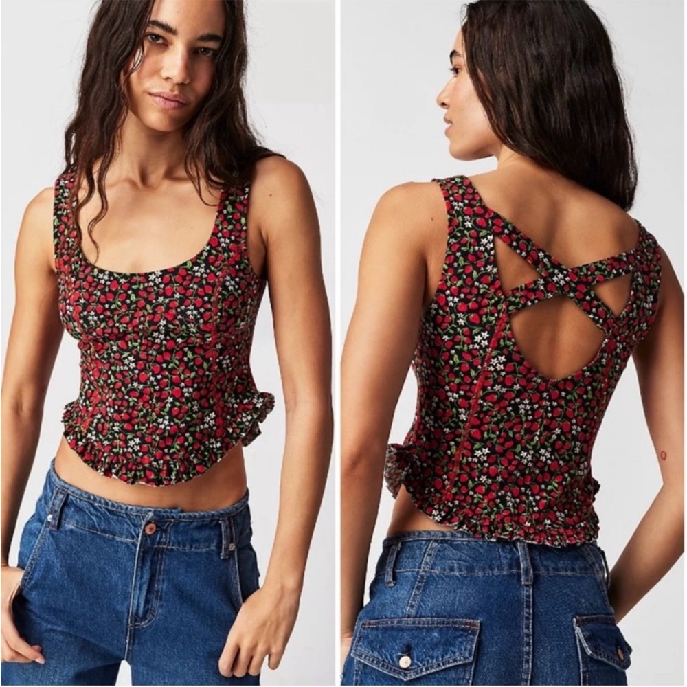 NWT Free People Strawberry Melanie Tank XS